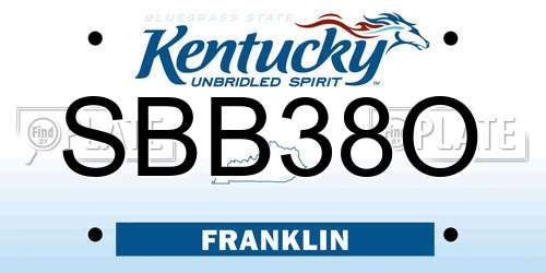 SBB38O Kentucky License Plate