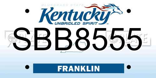 SBB8555 Kentucky License Plate