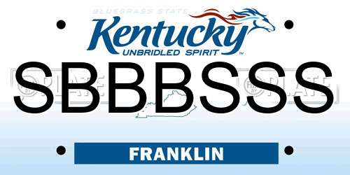 SBBBSSS Kentucky License Plate