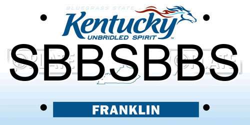 SBBSBBS Kentucky License Plate