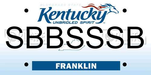 SBBSSSB Kentucky License Plate