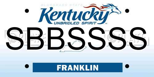 SBBSSSS Kentucky License Plate