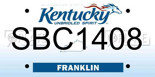 SBC1408 Kentucky License Plate