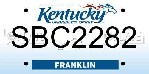 SBC2282 Kentucky License Plate