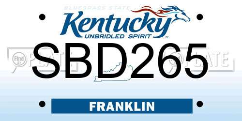 SBD265 Kentucky License Plate