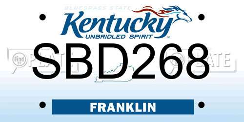 SBD268 Kentucky License Plate