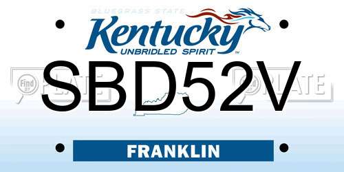 SBD52V Kentucky License Plate