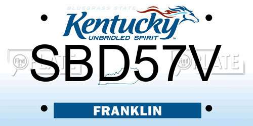 SBD57V Kentucky License Plate