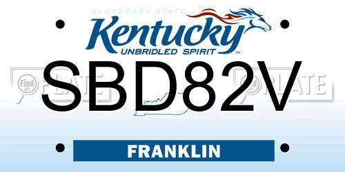SBD82V Kentucky License Plate