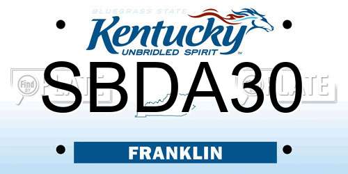 SBDA30 Kentucky License Plate
