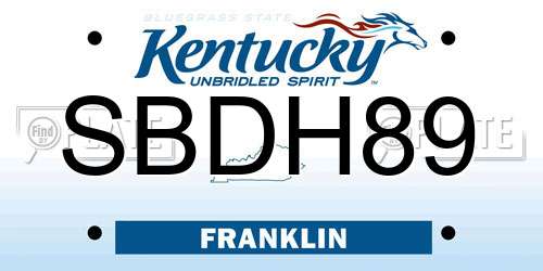 SBDH89 Kentucky License Plate