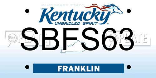 SBFS63 Kentucky License Plate