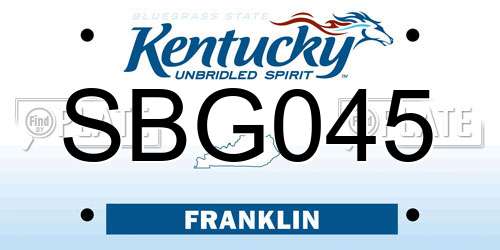 SBG045 Kentucky License Plate