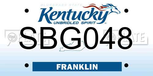 SBG048 Kentucky License Plate