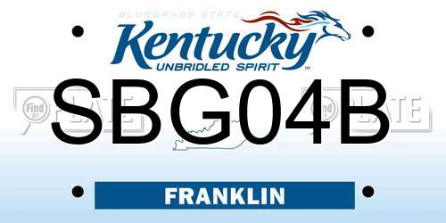 SBG04B Kentucky License Plate