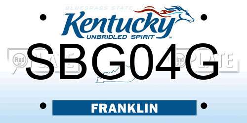 SBG04G Kentucky License Plate