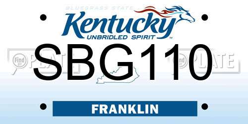 SBG110 Kentucky License Plate