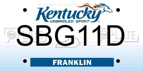 SBG11D Kentucky License Plate