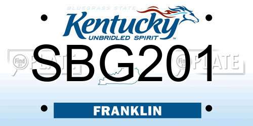 SBG201 Kentucky License Plate