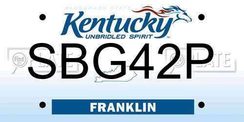 SBG42P Kentucky License Plate