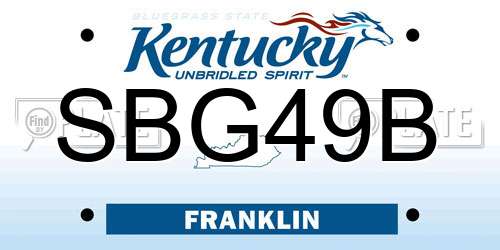 SBG49B Kentucky License Plate