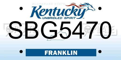 SBG5470 Kentucky License Plate