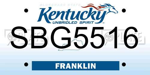 SBG5516 Kentucky License Plate