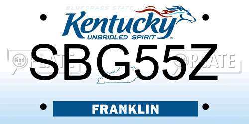SBG55Z Kentucky License Plate