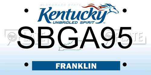 SBGA95 Kentucky License Plate