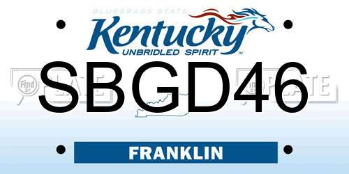 SBGD46 Kentucky License Plate