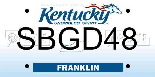 SBGD48 Kentucky License Plate