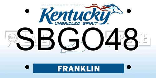SBGO48 Kentucky License Plate