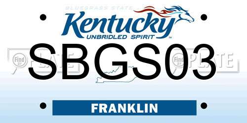 SBGS03 Kentucky License Plate