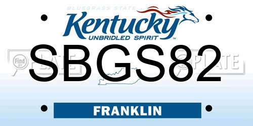 SBGS82 Kentucky License Plate