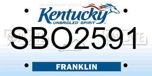 SBO2591 Kentucky License Plate