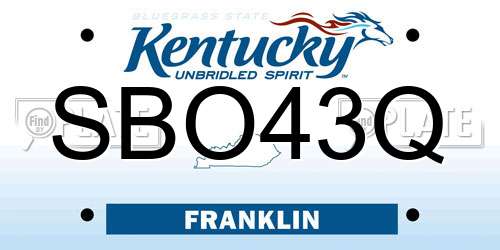 SBO43Q Kentucky License Plate