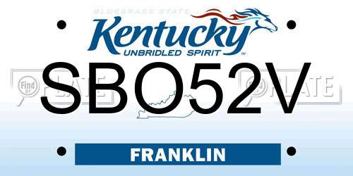 SBO52V Kentucky License Plate