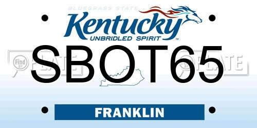 SBOT65 Kentucky License Plate