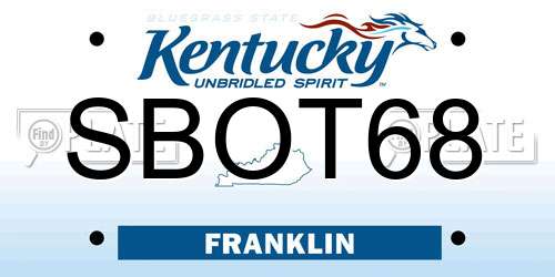 SBOT68 Kentucky License Plate