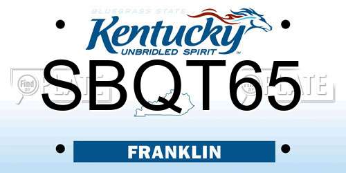 SBQT65 Kentucky License Plate