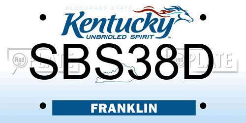 SBS38D Kentucky License Plate