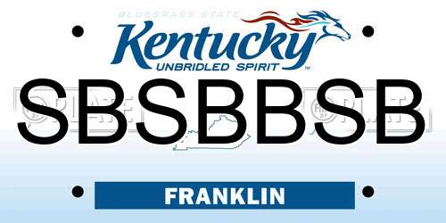 SBSBBSB Kentucky License Plate
