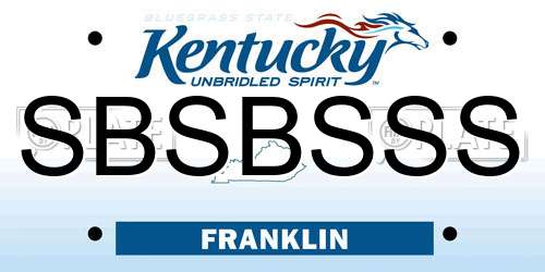 SBSBSSS Kentucky License Plate