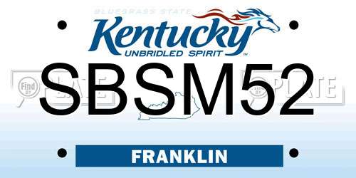 SBSM52 Kentucky License Plate