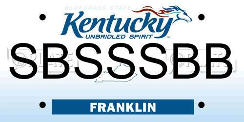 SBSSSBB Kentucky License Plate