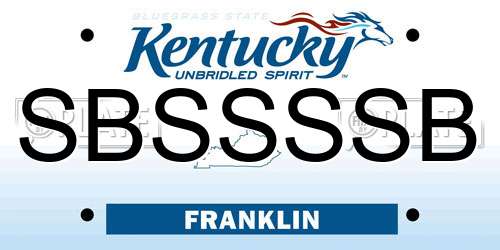 SBSSSSB Kentucky License Plate