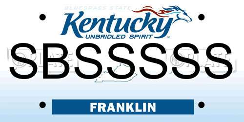 SBSSSSS Kentucky License Plate