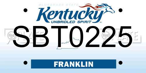 SBT0225 Kentucky License Plate