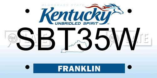 SBT35W Kentucky License Plate