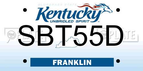 SBT55D Kentucky License Plate